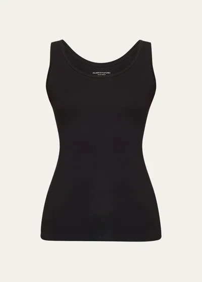 Majestic Soft Touch Scoop-neck Tank In Black
