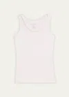 Majestic Soft Touch Scoop-neck Tank In White