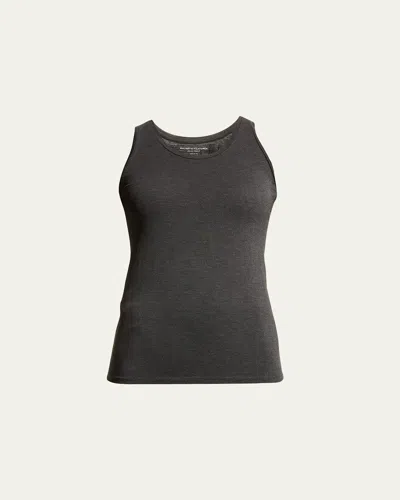 Majestic Soft Touch Scoop-neck Tank In Black