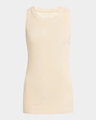 Majestic Soft Touch Shimmer Baby Rib Crewneck Tank In Gray