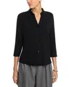 Majestic Soft Touch Button-front Shirt In Noir