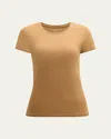 Majestic Soft Touch Short-sleeve Crewneck T-shirt In Chamois