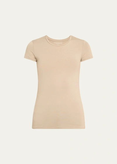 Majestic Soft Touch Short-sleeve Crewneck T-shirt In Neutral