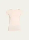 Majestic Soft Touch Short-sleeve Crewneck T-shirt In Ecru Chine