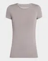 Majestic Soft Touch Short-sleeve Crewneck T-shirt In Plume