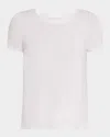 Majestic Soft Touch Short-sleeve Crewneck Tee In Blanc