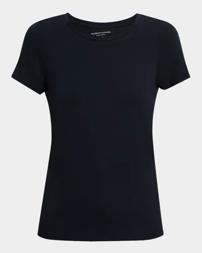 Majestic Filatures Woman T-shirt Midnight Blue Size 1 Cotton