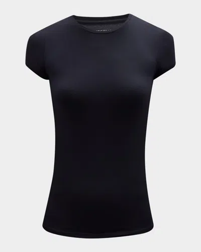 Majestic Short-sleeve Crewneck Tee In Marine