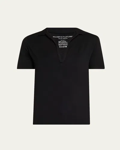 Majestic Soft Touch Short-sleeve Polo T-shirt In Soft Touch Ss V Polo