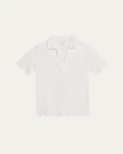 Majestic Soft Touch Short-sleeve Polo T-shirt In White