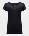 Majestic Soft Touch Short-sleeve V-neck Tee In Marine