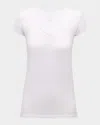 Majestic Soft Touch Short-sleeve V-neck Tee In White