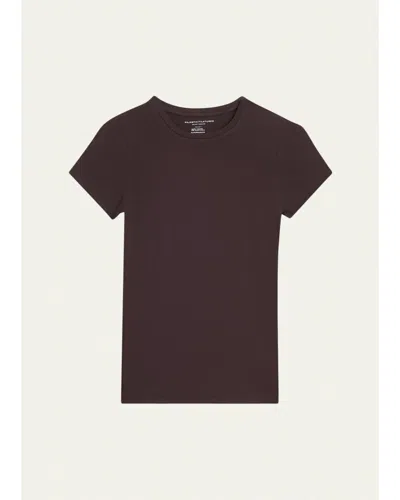 Majestic Soft Touch Short-sleeve Crewneck T-shirt In Blue
