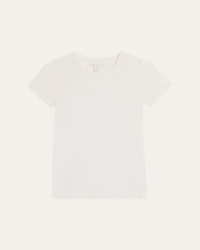 Majestic Soft Touch Short-sleeve Crewneck T-shirt In White