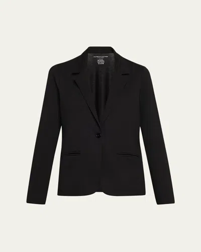 Majestic Soft Touch Single-button Blazer In Black
