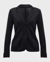Majestic Soft Touch Two-button Blazer In Black