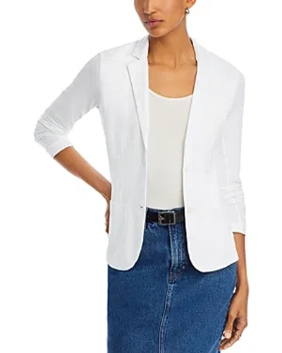 Majestic Soft Touch Two Button Blazer In Blanc