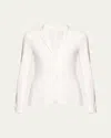 Majestic Soft Touch Two-button Blazer In Blanc