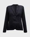 Majestic Soft Touch Two-button Blazer In Blue