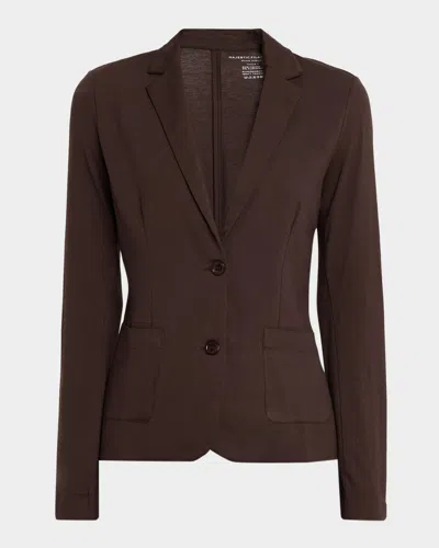Majestic Soft Touch Two-button Blazer In Brown
