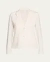 Majestic Soft Touch Two-button Blazer In Creme