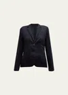 Majestic Soft Touch Two-button Blazer In Marine