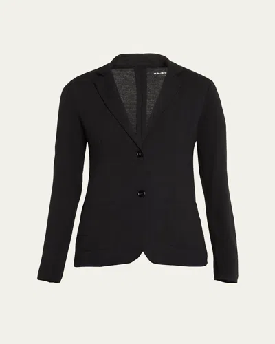 Majestic Soft Touch Two-button Blazer In Noir