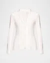 Majestic Filatures Soft Touch Two Button Blazer In White