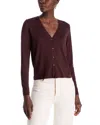 Majestic Soft Touch V Neck Cardigan In Aubergine