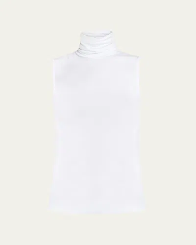 Majestic Soft Touch Viscose Sleeveless Turtleneck Top
