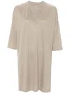 Majestic Linen Blend Tunic Dress In Neutrals