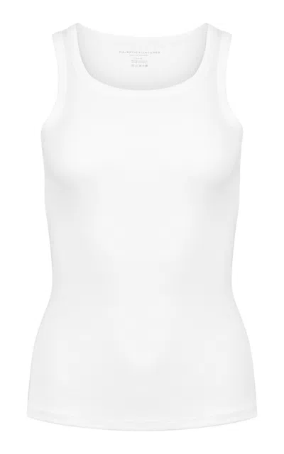 Majestic Stretch-cotton Top In White