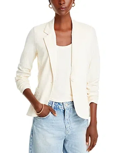 Majestic Stretch Linen Blazer In White