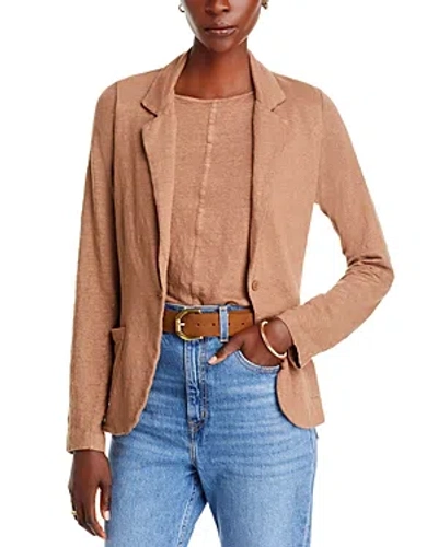 Majestic Stretch Linen Blazer In Moccha