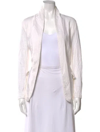 Pre-owned Majestic Stretch Linen Blazer In Neutrals