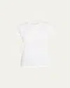 Majestic Short-sleeve Semi-relaxed Crewneck T-shirt In Blanc