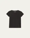 Majestic Stretch Linen Crewneck Tee In Multi