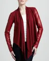 Majestic Stretch Linen Metallic Striped Top In Gold
