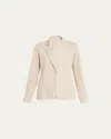 Majestic Stretch Linen One-button Blazer In Neutral
