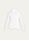 Majestic Stretch Linen One-button Blazer In White