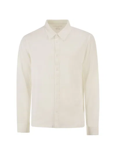 Majestic Stretch Linen Shirt With Front Button Fastening In Neutral