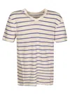 Majestic Striped V-neck T-shirt In Klein
