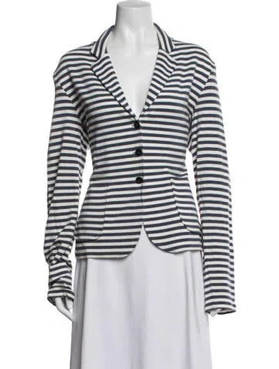 Pre-owned Majestic Striped Blazer In Blue