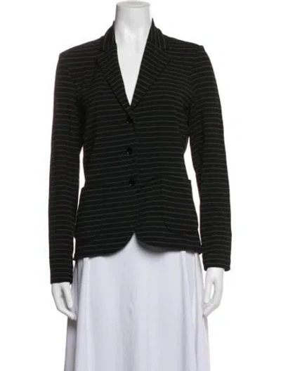 Pre-owned Majestic Striped Blazer In Green