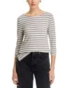 Majestic Soft Touch Boatneck Striped Jersey T-shirt In Plume