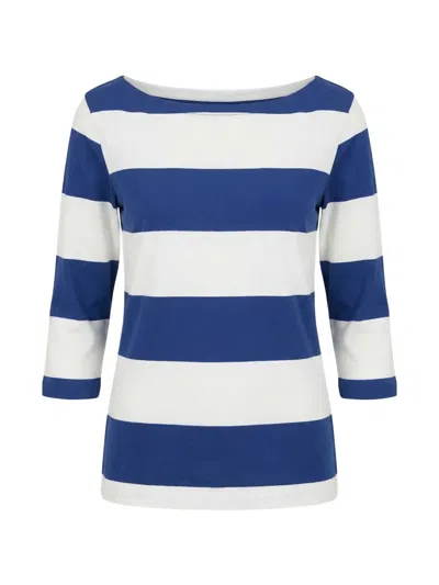 Majestic Striped Boat-neck T-shirt In Multi