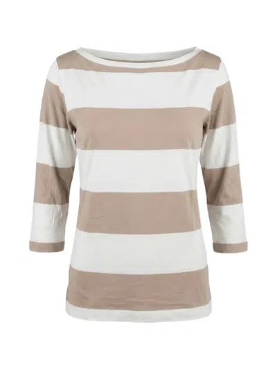Majestic Striped Boat-neck T-shirt In Multi