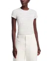 Majestic Striped Crewneck Tee In White