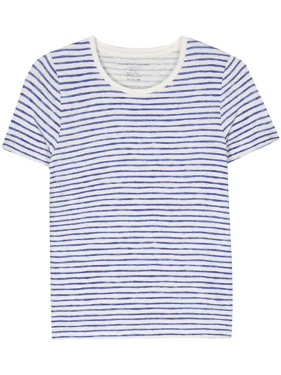 Majestic Round-neck Striped T-shirt In Blue