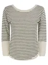 Majestic Striped Linen Boat Neck T-shirt In Multi